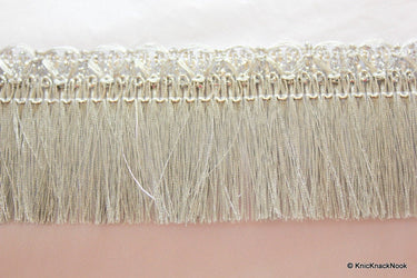 Silver Shimmer Thread Tassels One Yard Trim